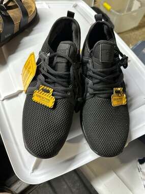 Geers Comfort Slip Resistant Safety Work Sneakers Black Mesh Size 8.5